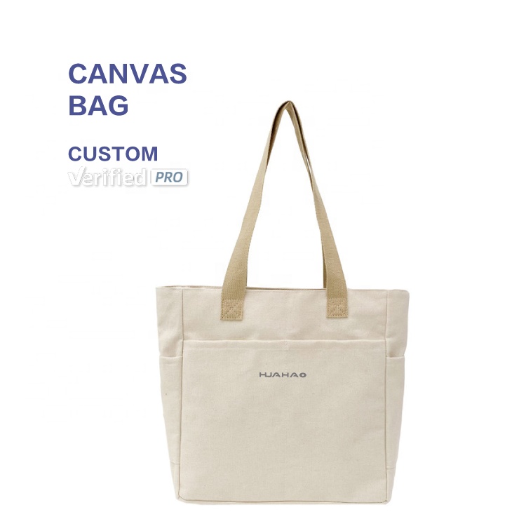 Huahao custom printed logo recycle grocery tote boat heavy canvas large bulk reusable personalized cotton shopping bags