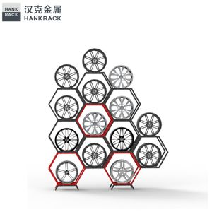 Customized Hexagonal Wheel Rack Display Stand for Car Wheel Car wheel hub bracket