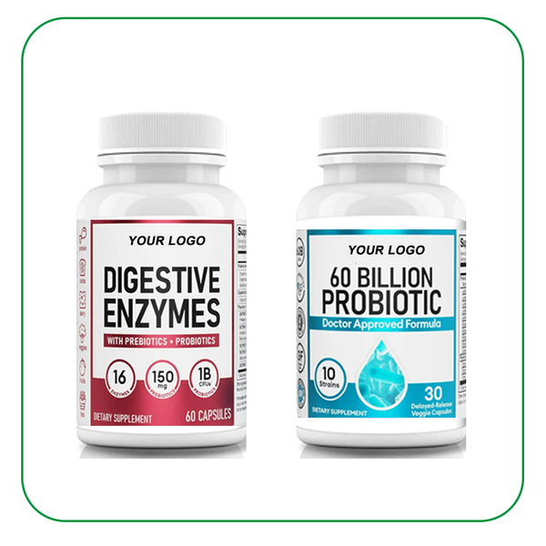 Private Label Women's Digestive Enzymes Probiotic Supplement Vegan Women's Probiotic Capsules Pills