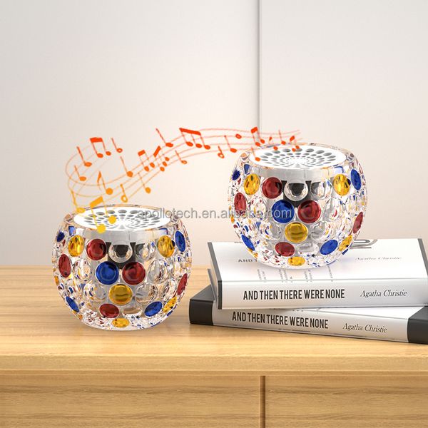 MINI Glasses Wireless Music Box Crystal Disco Led Light Bluetooth Speaker With Microphone Bluetooth Party Speaker