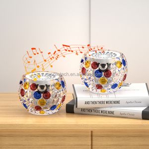 MINI Glasses Wireless Music Box Crystal Disco Led Light Bluetooth Speaker With Microphone Bluetooth Party Speaker
