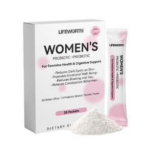 LIFEWORTH Probiotics for Women Prebiotics Powder Supplement Manufacturers for Digestive and Immune Support Feminine Health