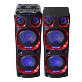 Double 12 inch outdoor Trolley Party Speaker True Wireless Party Speaker with wireless Microphone