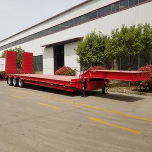 JT 3 Axle 60/70/80 Tons Low Bed Semi-Trailer 40 Ton Max Payload 12R22.5 Tyre Steel Material for Sale