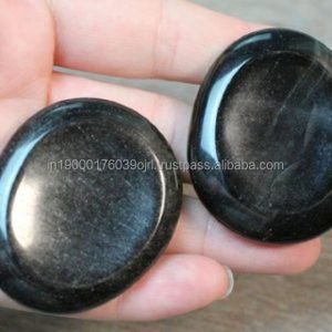 Agate Natural Stone Wholesale Best Quality Healing Energy Silver Sheen Obsidian Worry Stone Crystal Gemstone Thumb Stone