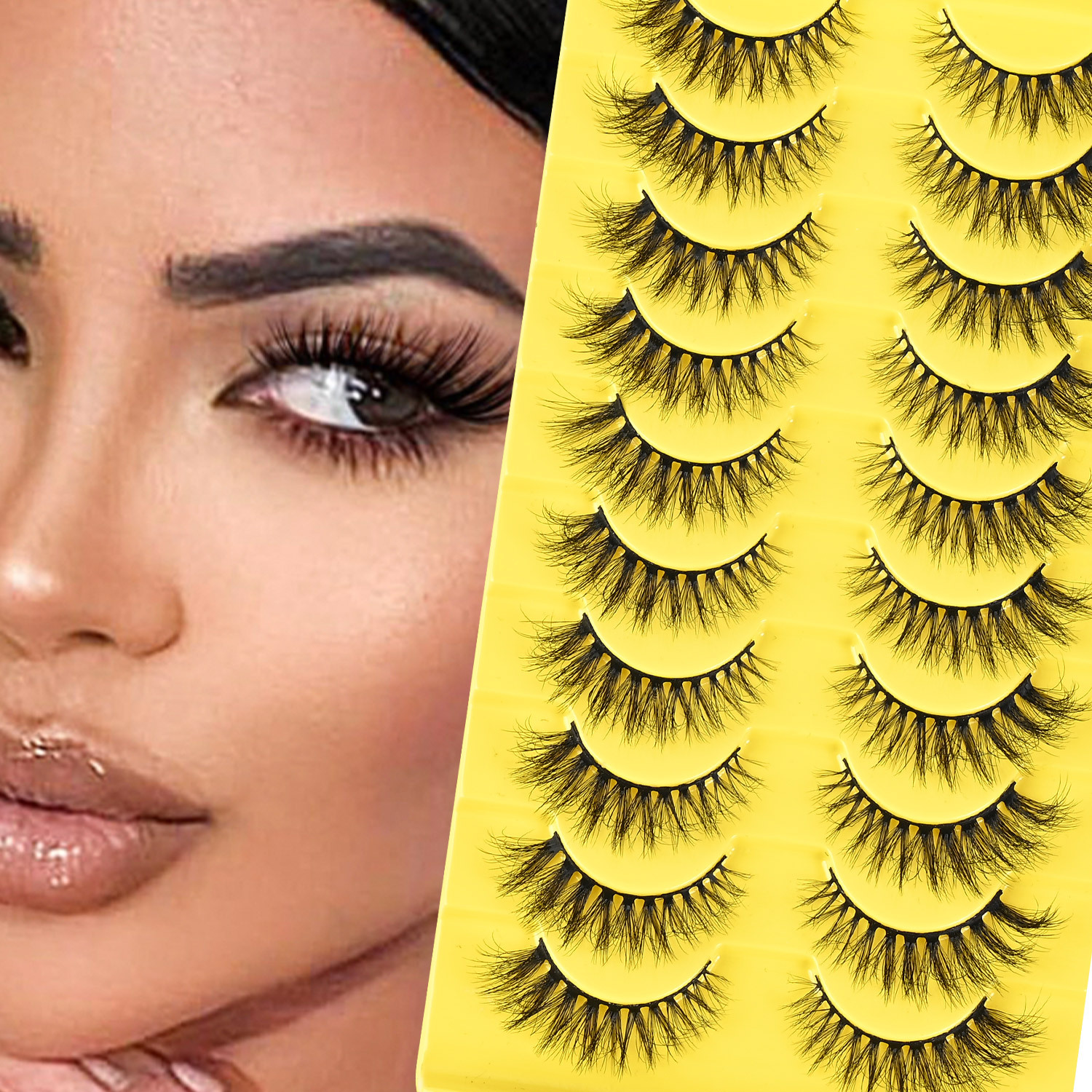 Jiangxi Ruilix Medical Technology Group Co., Ltd. 10 Pairs of Synthetic False Eyelashes with Custom Logo Fluffy Explosion and Colored Base Mix Length Makeup Accessory