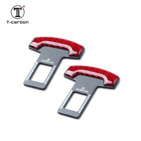 T-carbon Car Interior Clip Carbon Fiber Alarm Stopper Clip Car Seat Belt Buckle Fit For All Auto Cars