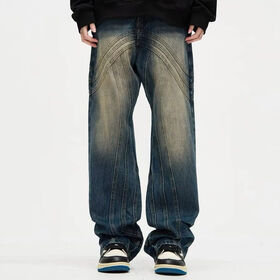 AIPA Custom All-match Casual Men Jeans Pants High Quality Zipped Men Denim Jeans Plus Size Light Blue Jeans Men
