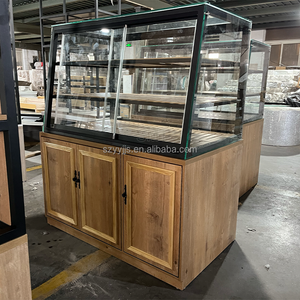 Cheap retail shop steel and wood shelves grocery convenience store supermarket wooden gondola shelving