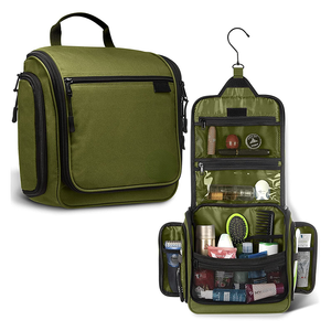 Customized High Quality Large Hook Travel Toiletry Bag Waterproof portable Cosmetic Bag Zipper hanging Closure women Unisex