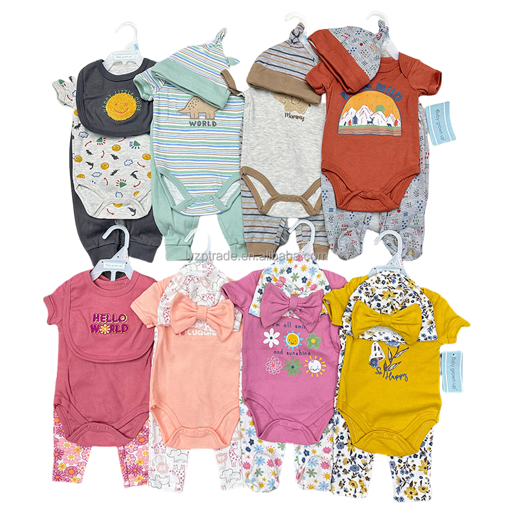 Foshan Chancheng District Liye Zhenpin Clothing Firm (individual Business) Baby Clothes Unisex Newborn Boy Bodysuits Cotton Baby Girls Toddler Jumpsuits Baby Clothing