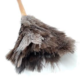 Household Wood Handle Ostrich Feather Duster Anti - Static Ostrich Feather Fur Brush Duster Dust Cleaning Tools