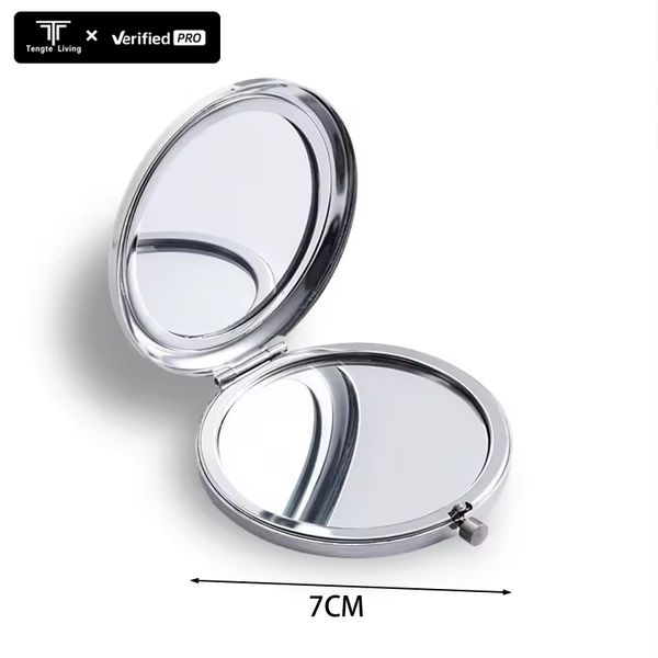Personalized 2x Magnifying Mini Pocket Makeup Mirror round Small Double-Sided Cosmetic Mirror with Gift Option