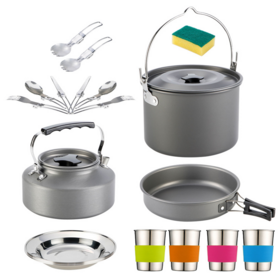 camping & hiking products Ultralight Titanium Pot Pan Pure Titanium Cookset Outdoor Camping Cookware