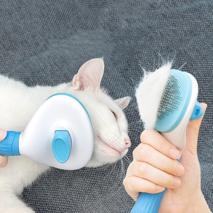 Qingdao Kubo Import And Export Co., Ltd. Reusable 2-in-1 Bendable Clean Massage Pet Self-Cleaning Brush pet cleaning grooming products Cat And Dog Grooming Comb
