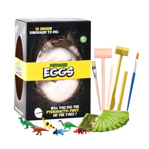 12pcs  dino excavation toy jumbo dinosaur egg dig kit for kids