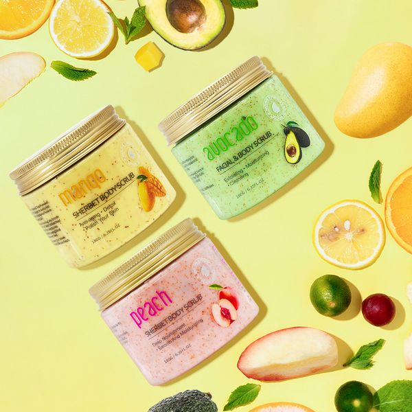 Skin whitening brightening vitamin c ice cream sherbet face and body scrub