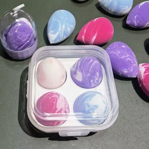 Wholesale Two tone Makeup Egg Wet Dry Dual Use Powder Puff Makeup Egg Non latex Ultra soft Makeup Egg with Box Set