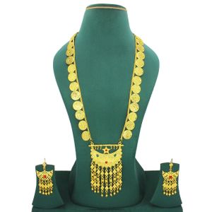 Necklace with earrings jewellery set goldplated pure brass high quality uae dubai made in India Fashion jewelry Necklace tay set