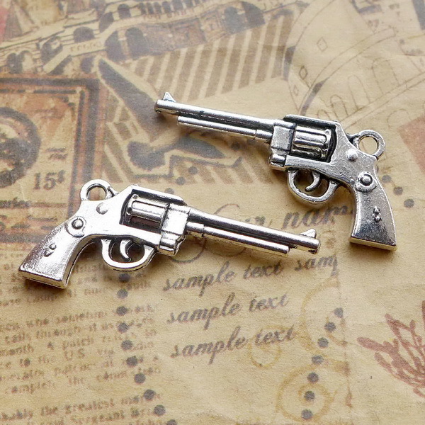 AA018323 DIY antique silver color plated vintage Zinc Alloy jewelry Pendants 34*15.7mm