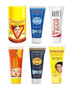 Vicco Turmeric WSO Cream Shaving Cream, Tothpaste and Toothpowder