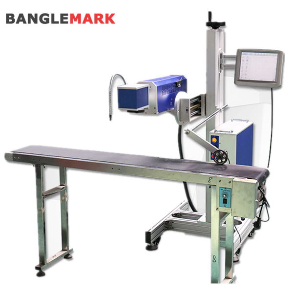 Production Line Automatic Fly 30W CO2 Laser Printer for Date lot number Batch Expiry Printing