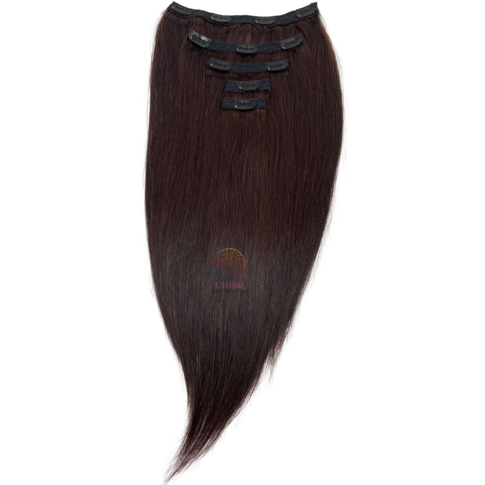 Factory Hot Selling DD Full Head Clip-In Extension Straight Remy Raw Hair With Double Weft 100% Clip Ins Human Hair Extensions