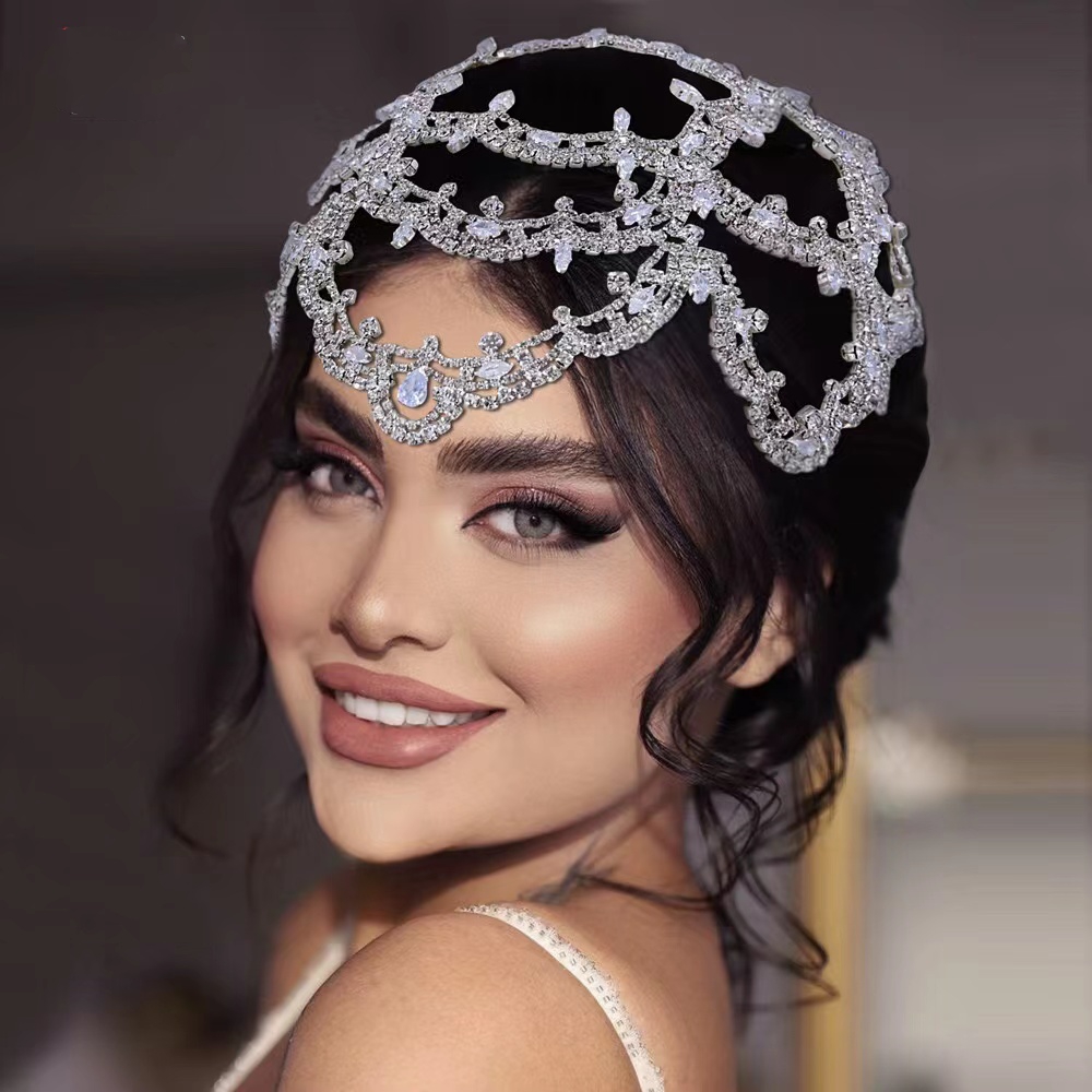 Chongqing Obetti Trading Co., Ltd. OBETTI OH0044 Luxury Princess Queen Pageant Rhinestone Crystal Headband for Bridal Crystal Tiara Crowns Wedding Hair Accessories