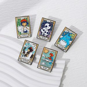 Tarot enamel pins custom Noface-man Calcifer San Howl Kiki Ponyo brooches lapel badges cartoon anime pins enamel brooches
