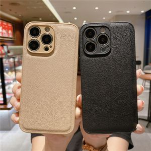 Leather Pattern Shockproof Case For iPhone  15 14 13 12 11 Pro Max XR X XS 7 8 Plus 13 Mini Soft Full Camera Protection Cover