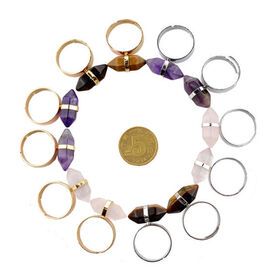 Bestone Fashion Luxury Gemstones Ring Jewelry Plated Women Ring For Women Rhinestone Ring Natural Stone