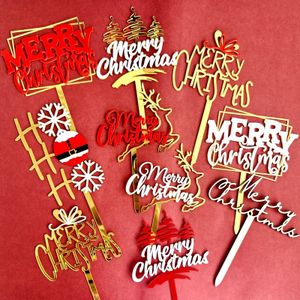 DIY Xmas Acrylic Topper HOHO Santa Claus And Snowflake Merry Christmas Cake Decoration