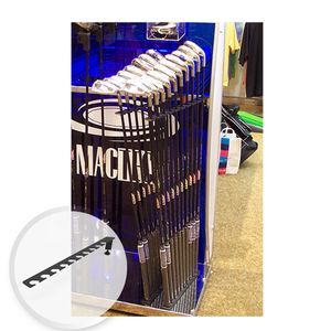 Golf club display arms storage rack plans organizers slatwall stand for sale