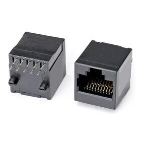 Single port vertical rj45 10 pin female connector pcb connector Jack rj45 modular jack rj45 connector