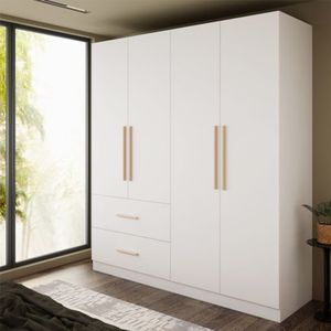 Vietnam factory custom closet system wooden modular modern RTA DTC hardware solid wood melamine wardrobe for bedroom furniture