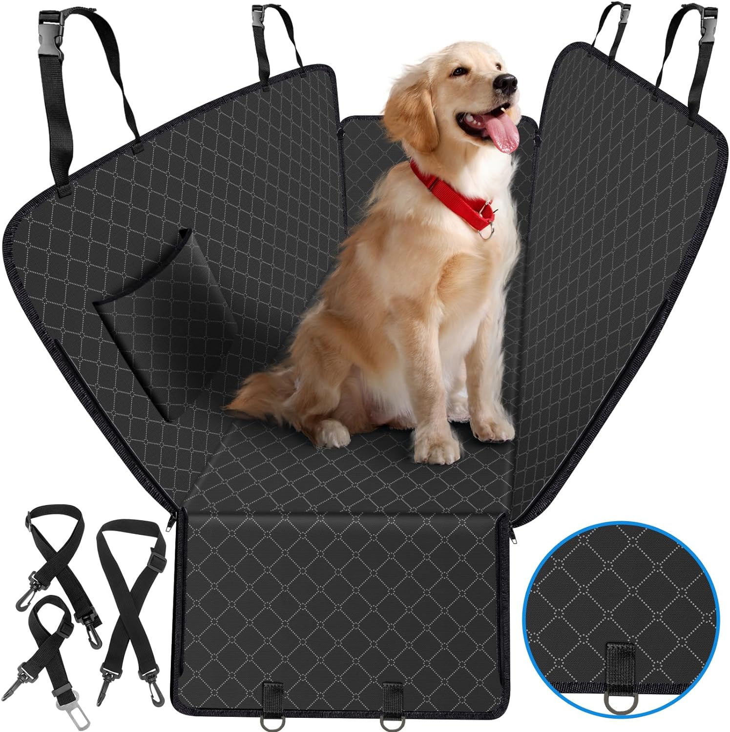 Custom Waterproof Sturdy Pet Car Backseat Hammock Cover dog Car Rear Seat With Mesh Window For Sale
