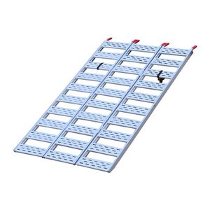 Aluminum Motorcycle Ramp, 1500lbs Load Capacity, Three-stage Folding Loading Ramp. Suitable for Trucks, ATVS, Trailers, Tractors
