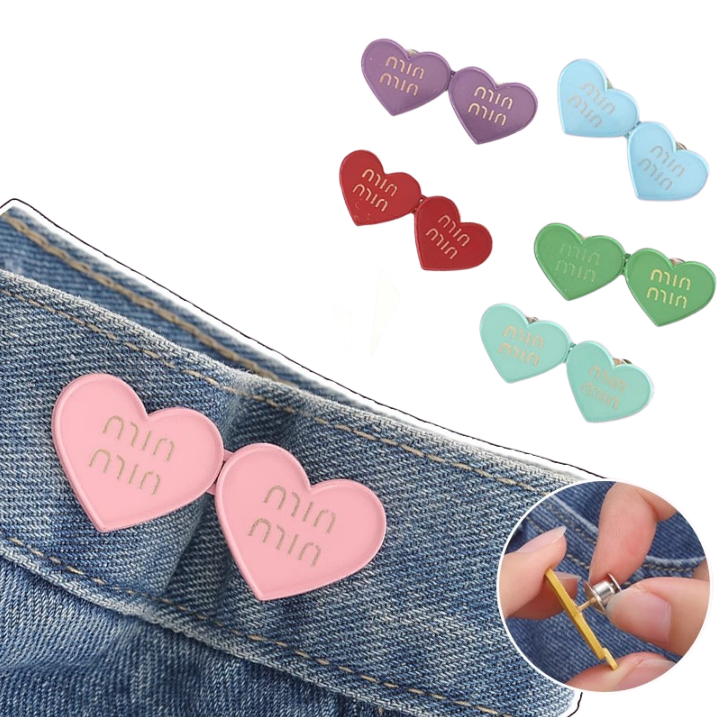 Yongjia County Hongyuan Metalware Factory Sustainable 15mm Heart-Shaped Metal Alloy Button Shank Jeans Bags Waist Adjust Removable Buttons Clothing Coat Instant Button