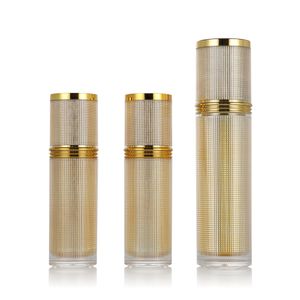 wholesale 40ml 100ml acrylic luxury gold cosmetic bottle for skincare plastic skincare packaging set for serum with custom logo