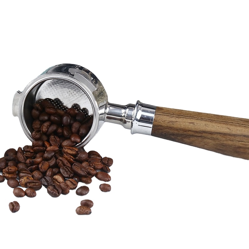 Zhengzhou New World E-Commerce Co., Ltd. Italian coffee machine modification without bottom handle 51mm stainless steel funnel accessory solid wood coffee handle