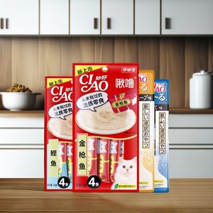 INABA CIAO 14g*4pcs Hot-Sale Cat Sticks Grain-Free High-Protein Pet Snack Chicken Beef Nutrient-Rich Fresh Bag Wholesale Cat