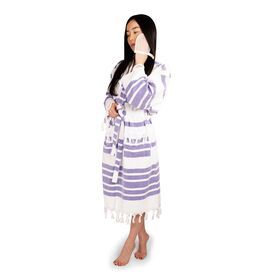Bath Robe 100% Cotton Turkish Stylish Striped Colorful Bathrobe Quick-Dry Hotel SPA Home Robes Women and Men Bath Towel