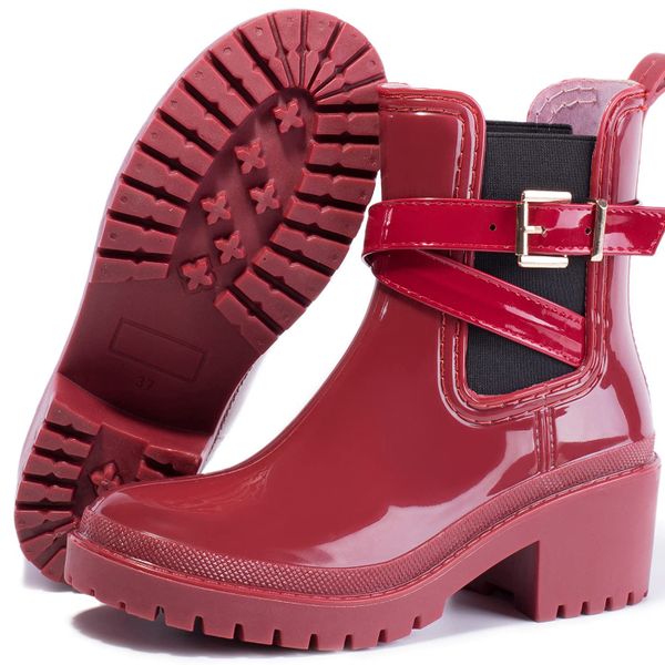 Fashion Waterproof Women Shoes Rain Boots Walking Style Shoes With Durable PVC Sole