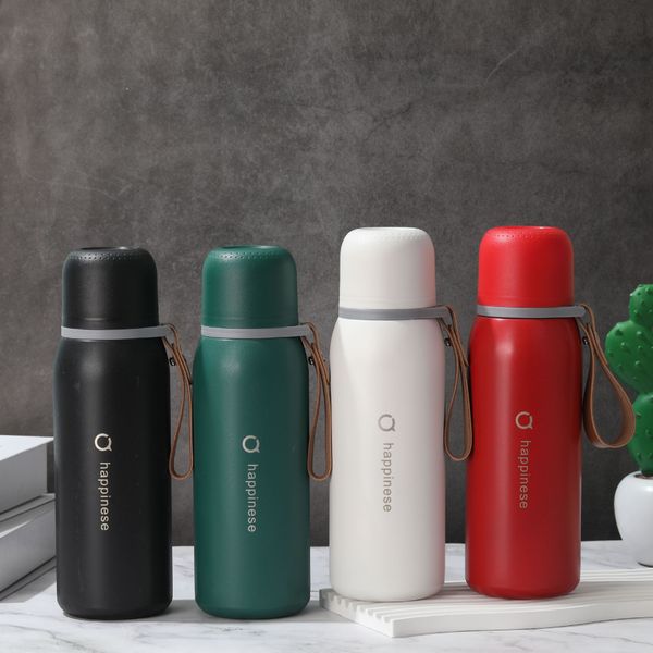 Water Bottle Insulated with Lid Double Wall Vacuum 316 Stainless Steel Thermos Cup with Carry Rope Sports Kettle