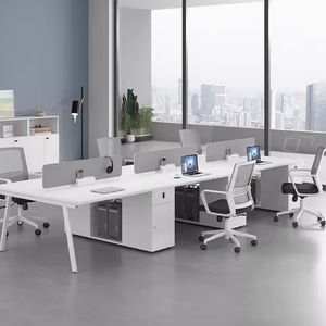 Office Studio Furniture 6 Seat Partition Open Group Office Work Desk Cubicle Modular Workstation Table
