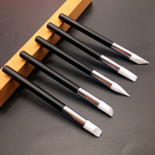 Best Selling 5 Pcs Silicone Nail Brushes Beauty Salon Carving Emboss Hollow Gel Nails Shaping Tool For Modeling Nail Art