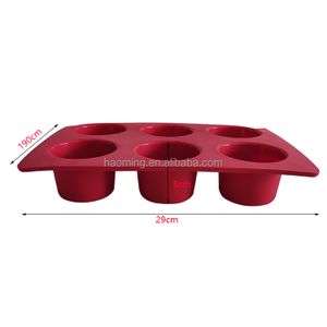 6 Cups Cupcake Mold Silicone Muffin Pans cake pastry baking tools accessories