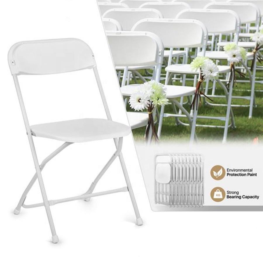 Zhongshan Jurui Technology Co., Ltd. Wholesale Outdoor White Plastic Folding Chair Portable PP Resin Activity Wedding Party Chair