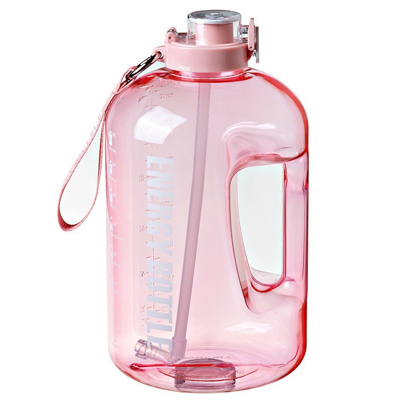 high-capacity inspirational water bottle with time mark  sports travel  water jug gym bottle water