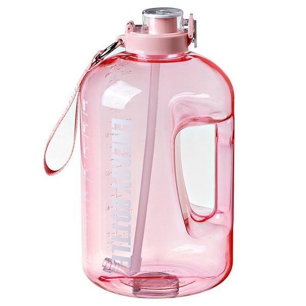 high-capacity inspirational water bottle with time mark  sports travel  water jug gym bottle water